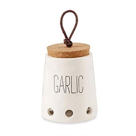 Mud Pie Garlic Keepers (White with Cork Top)