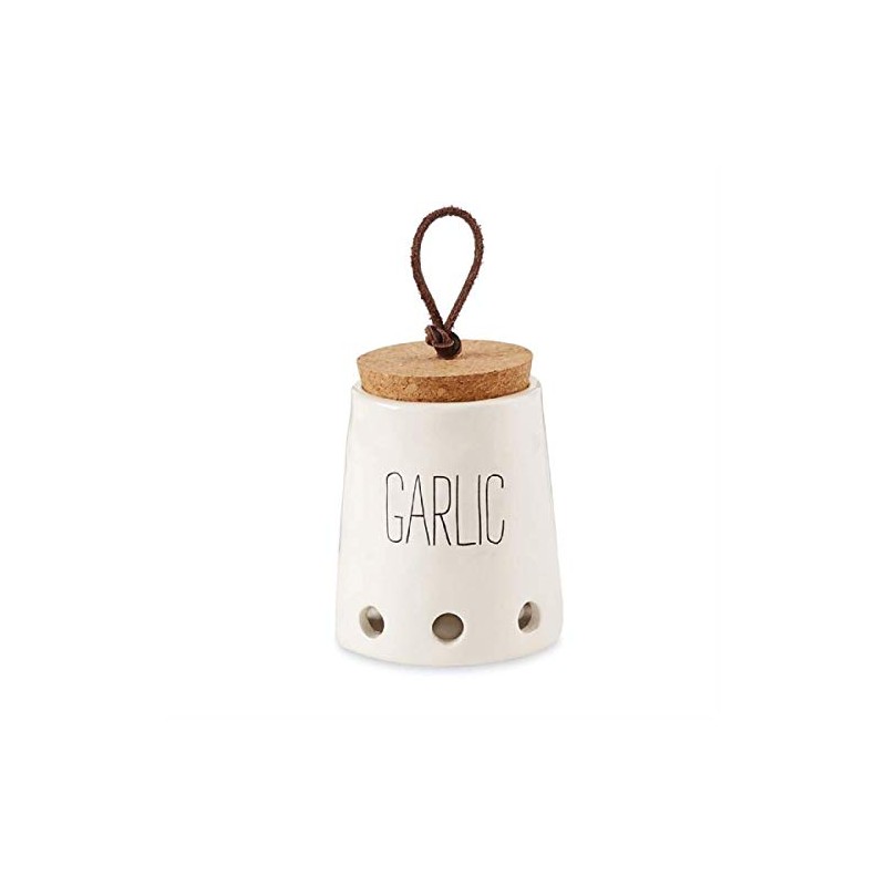 Mud Pie Garlic Keepers (White with Cork Top)