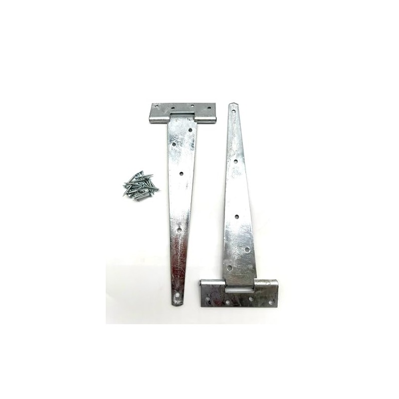 2PK Heavy Duty Tee Hinges with Fixings. Hot Dipped Galvanised
