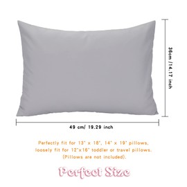 2Pack Baby Kids Pillowcases,Toddler Cushion Cover Travel Pillow Case Cover Soft Breathable Envelope Style for Boys Girls Bedding Toddler Cot 49 x 36cm Machine Washable (Grey)