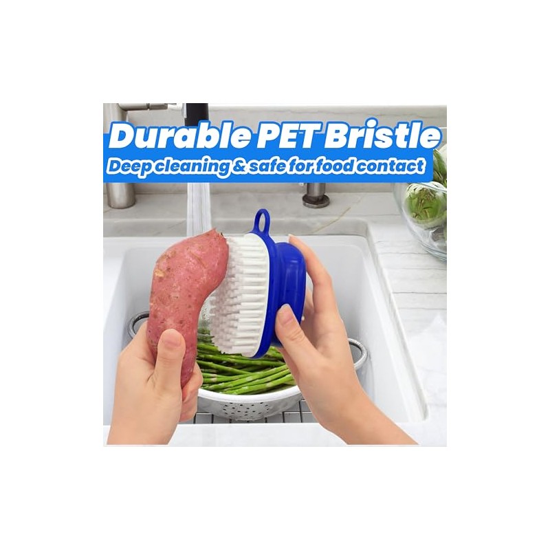 2-Pack Vegetable Brush | Non-Slip Grip Veggie Scrubber for Cleaning