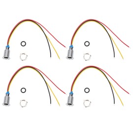 4 Sets PreWired Round LEDs Waterproof 2Color Indicator Common Cathod 10mm 3-6V(Red and Yellow )