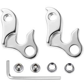 2 Piece Bike Rear Derailleur Hanger Aluminium Alloy Rear Gear Mech Bike Gear Derailleur Hanger Hook Drop Out Adapter with Allen Wrench and Screws