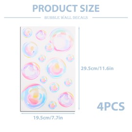 4 Sheets Bubble Wall Decals Ocean Sea Stickers Colorful Birthday Party Decorations for Kids Room Bathroom Baby Shower