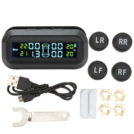 Wireless Solar Power TPMS Monitor LCD Screen Tire Pressure Monitoring System Loud Volume Alarm for Vans Light Truck RV