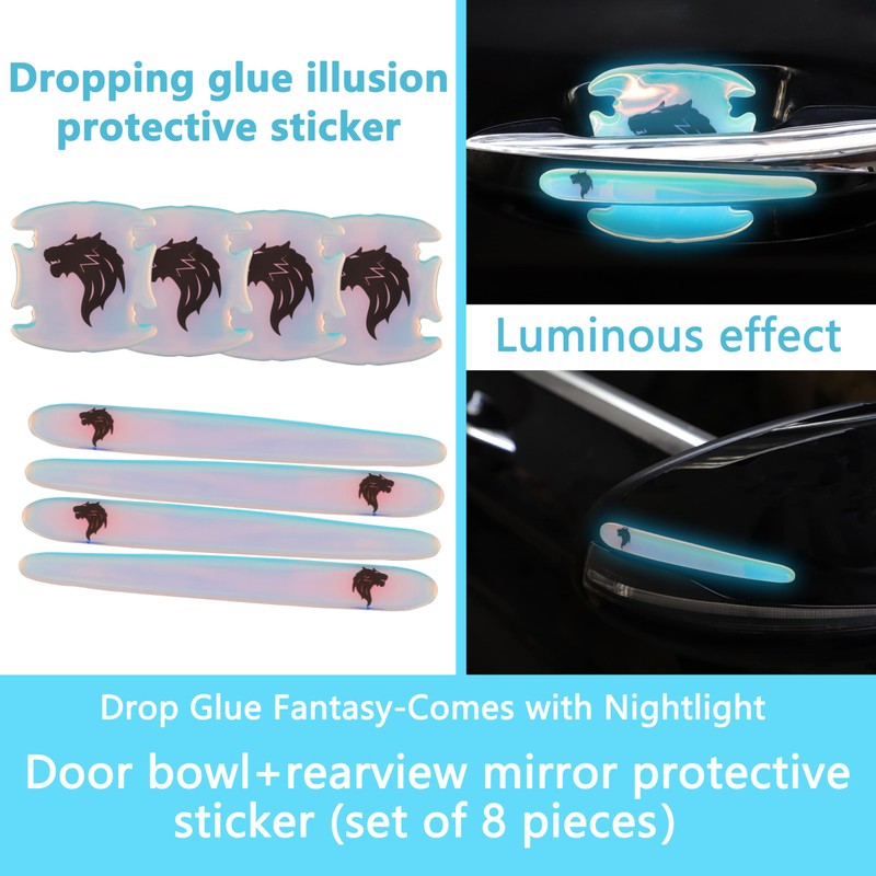 8 PCS Car Door Handle Scratch Protectors,Car Door Protector Edge