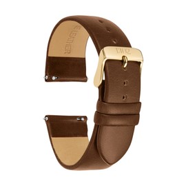 1302 20mm, 22mm Men's Leather Watch Band with Quick Release Pin - Vegetable Tanned Leather Watch Band Strap - Easy to Switch, No Tools Needed, Italian Leather Watch Band (20mm, Walnut/Gold Buckle)