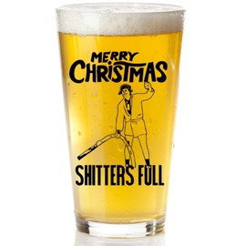 COOL AF Shitters Full Beer Glass - Stocking Stuffer - Christmas Vacation Funny Mug For Men And Women - 16oz Pint Glass