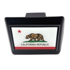 Elektroplate California State Flag All Metal Black Hitch Cover for Trucks and SUVs | Fits Standard 2" Trailer Hitch Receivers | Premium Weatherproof
