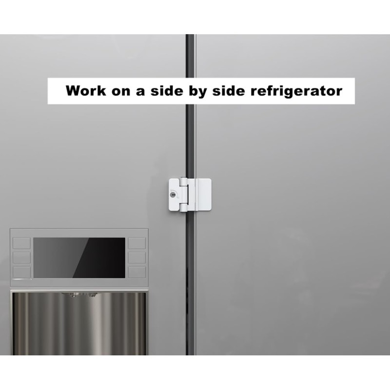 Refrigerator Adhesive Locks Double Button Fridge Door Lock with Key,