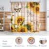 Shower Curtain Sunflower Butterfly Machine Washable Waterproof