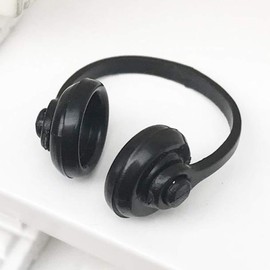 Black 1:12 Dollhouse Headphones Miniature Headset Model Toy Micro Landscape Decoration Dollhouse Accessories