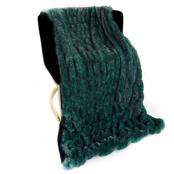 Plutus Brands Emerald Green Plush Pelt Faux Fur Luxury Throw
