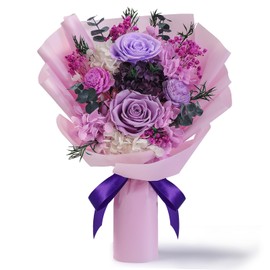 Flowers for Delivery Prime,Preserved Flower Bouquets,Birthday Gifts for Women,Purple Roses Perfect for Valentines Day Gift Mothers Day Gifts Anniversaries