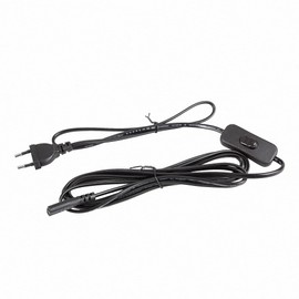 Mextronic Power Cable 3 m Euro Plug + Switch 300SW C7 to 2-Pin Euro Double Socket Black