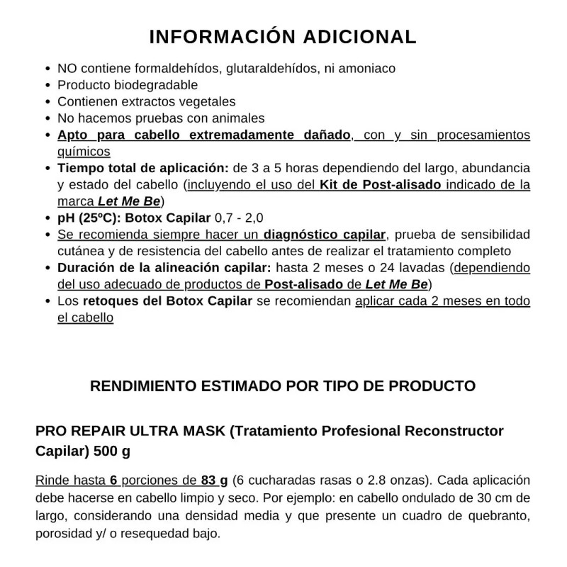 Tratamient Reconstructor Capilar Let Me Be Nutrición Intensa