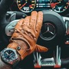 Harssidanzar GM026D Men's Car Gloves Leather Gloves Unlined, Tan