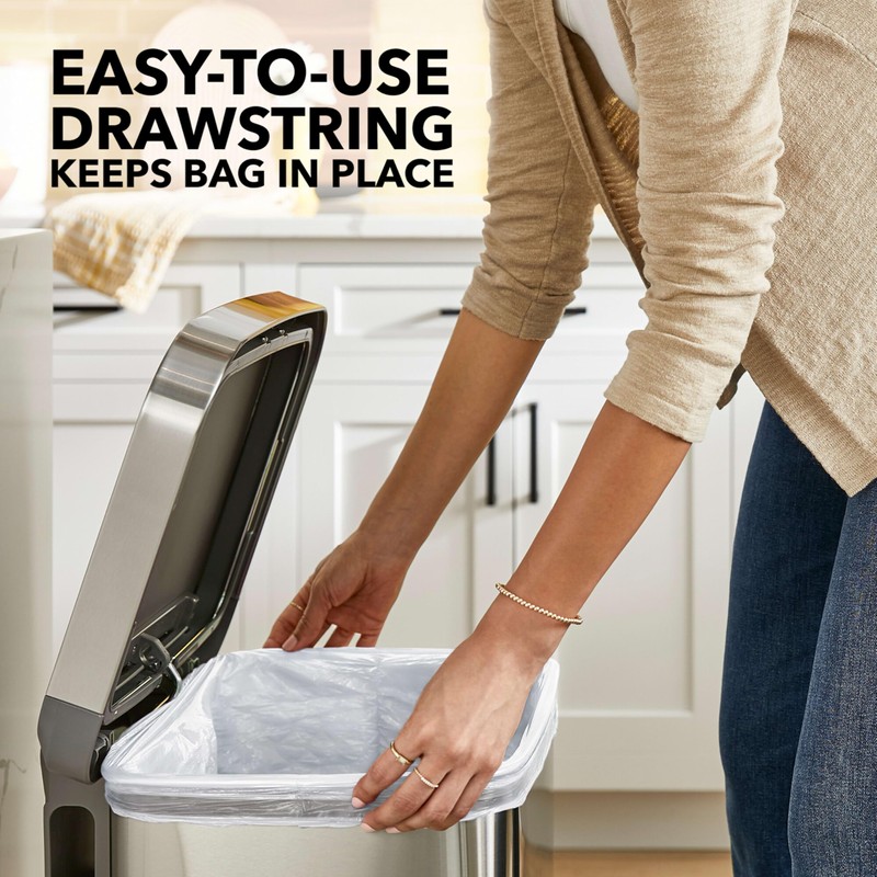 Glad ForceFlex Tall Kitchen Drawstring Trash Bags, 13 Gal, Gain