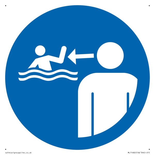 Mandatory: Keep children under supervision in the aquatic environment Sign - 150x150mm - S15