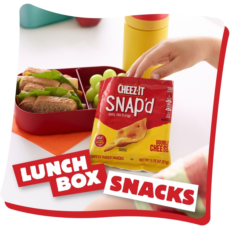Cheez-It Snap'd Cheese Cracker Chips, Thin Crisps, Lunch Snacks, Double