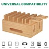 Bamboo Charging Station for Multiple Devices, Desktop Organizer Docking Station,