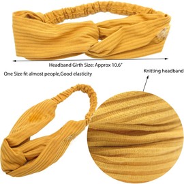 Boho Headbands Women Elastic Headband,Criss Cross Turban Solid Color Vintage Hair Accessories for Everyday Sport Fitness