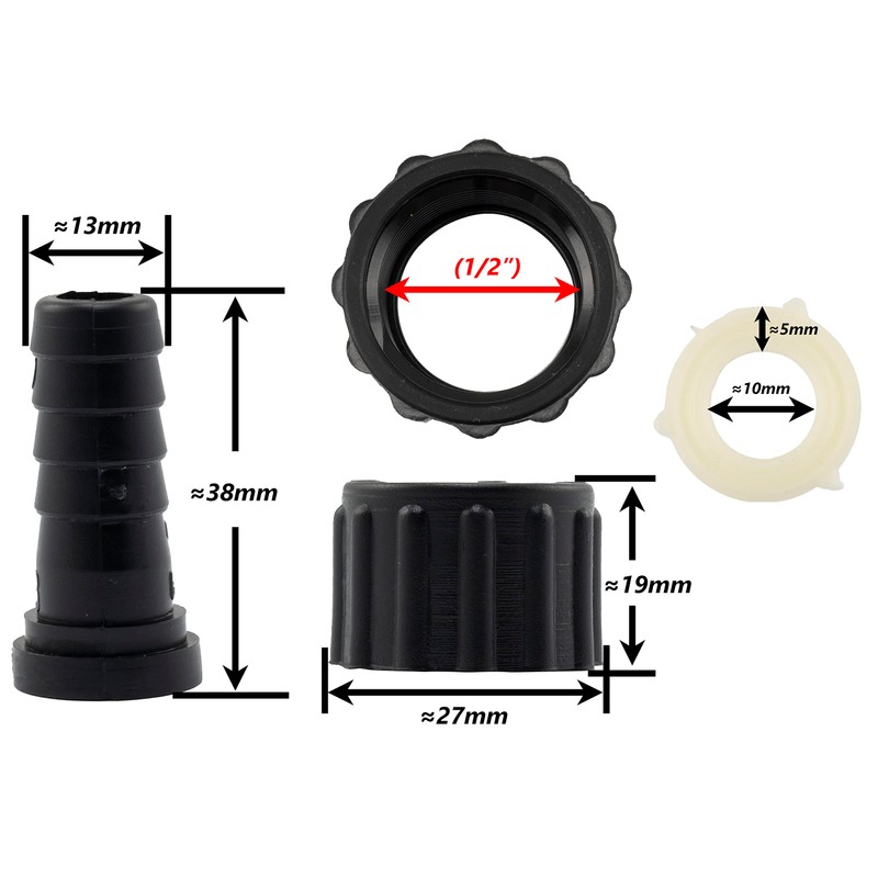 AERZETIX - C63566 Set of 2 Straight Hose Connections Female