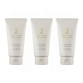One Stone Two Birds Oil Cleansing Balm, White Premium 3.2 oz (90 g), 3 Piece Set, One Stone Two Birds, Pore Care, Moisturizing Care, Massage, 3 Pieces