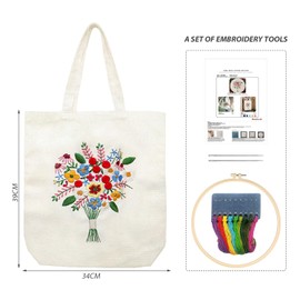 DHSBGWSX 1 Set Embroidery Kit, Homemade Embroidery Bag, Embroidery Pattern Bag, Embroidery Kit, Embroidery DIY Canvas Bag Set