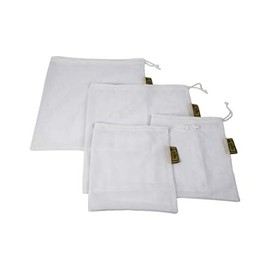 Architec Homegrown Gourmet Harvest Reusable Mesh Produce Bag, 4 Ct, White