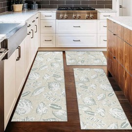wyoansfhd Kitchen Rug Sets of 3 Piece Non Slip Kitchen Rugs and Mats Washable Kitchen Mats for Kitchen Floor Mat Carpet Runner Rugs for Hallway Laundry Decor 17”x30“+17'' X 47''+17“X59”