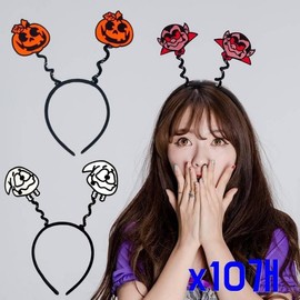 Halloween Character Spring Party Headbands (10-Pack) for Birthday Parties Halloween Spring Headband (Pumpkin)