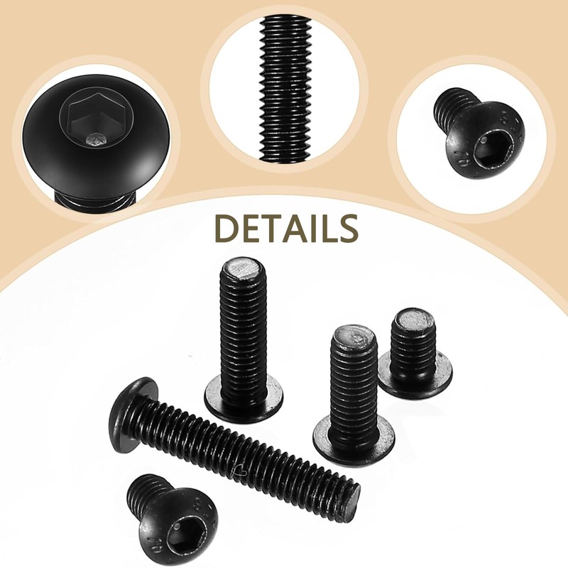 TA-VIGOR 100Pcs M3 x 10mm Alloy Steel Button Head Hex