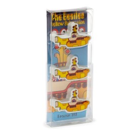 Puckator The Beatles Yellow Submarine 3 Piece Eraser Set - Rubber Erasers Stationery Set - Party Bag Fillers for Girls and Boys - Erasers Multipack - Pencil Rubbers - Cool Kids School Rubbers