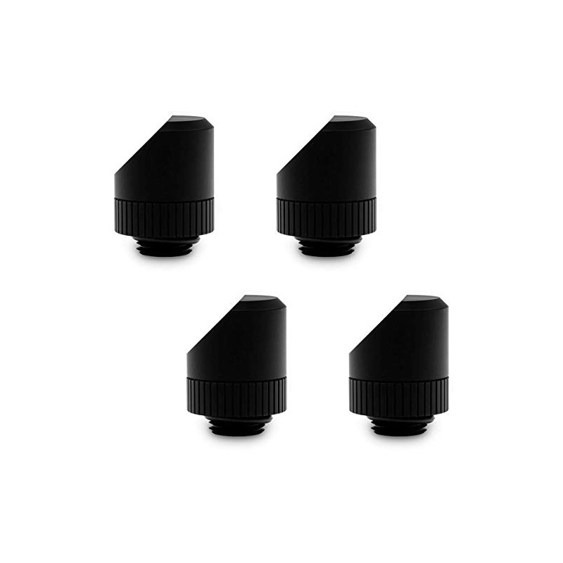 EKWB EK-Torque 45 Degree Angled Rotary Fitting, Black, 4-Pack