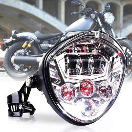 KEEPDSGN For Yamaha Star Bolt R-Spec V-Star Motorcycle 7" LED Headlight Hi/Lo w/ Bracket