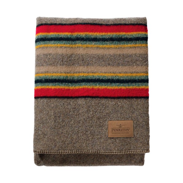 Pendleton Yakima Camp Thick Warm Wool Indoor Outdoor Striped Throw