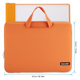 IMAGE A4 Protective Case with Pockets, Carrying Bag for Travel, Storage Cover, Compatible with A4 Tracing LED Light Pad, Coloring Board & Laptop, Notebook, Most Tracing Light Tables - Orange