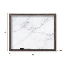 Mikasa Framed Dry Erase Board with Marble Print, Includes 1 Dry Erase Marker, 21x17x1.5 Inch, Gray