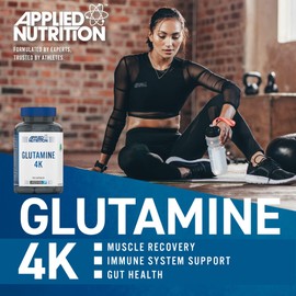 Applied Nutrition Glutamine 4K - L Glutamine 4000 mg Per Serving, Restore Amino Acid Levels (120 Capsules - 30 Servings)