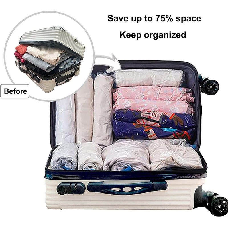 DAWNTREES 6 Pack Travel Space Saver Bags Vacuum Storage, 50x70cm,Compression