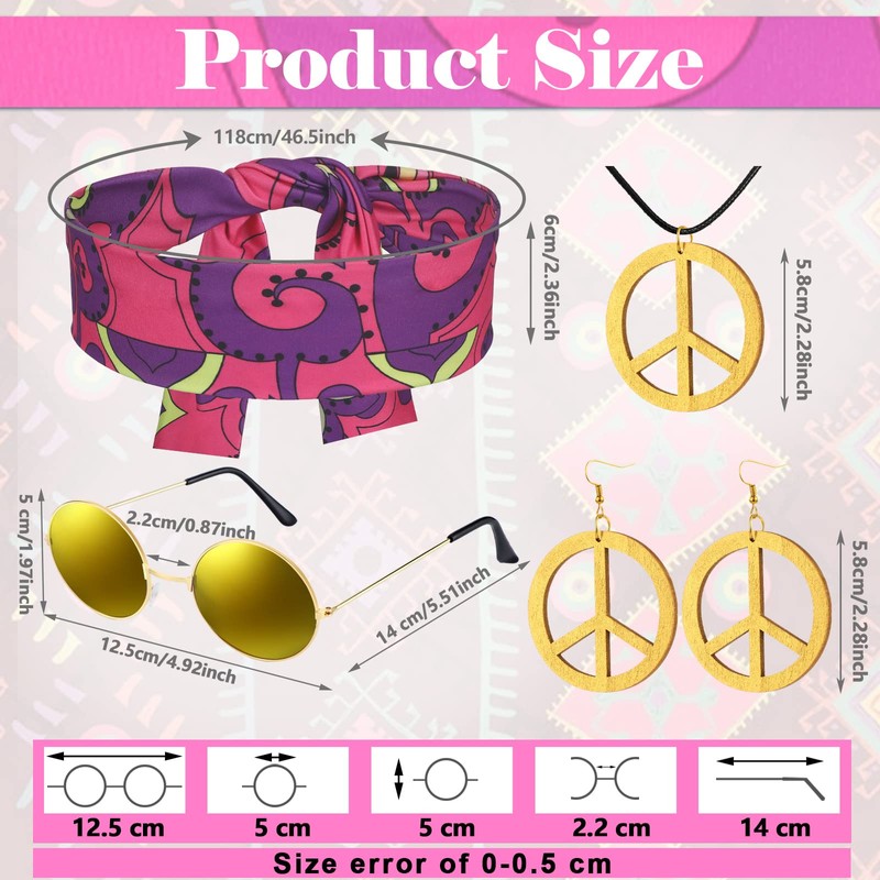 Haull 7 Pcs 60s 70s Disco Hippie Outfits for Women