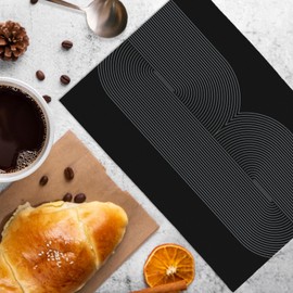 KFXHANGD Mid Century Modern Kitchen Towels and Dishcloths Set of 2, Black Neutral Abstract Dish Towels, Boho Abstract Decorative Hand Tea Towel for Bathroom Kitchen, 16x24 Inch