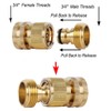 SHOWNEW Garden Hose Quick Connectors, Solid Brass 3/4 inch GHT