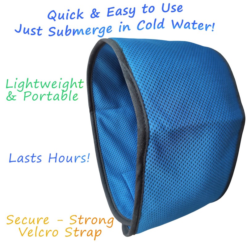 Lautus Pets Dog Cooling Bandana Collar (Small, Light Blue)