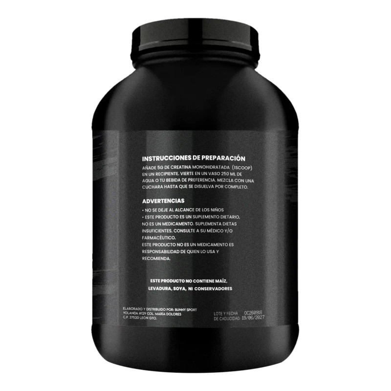 Creatina Monohidratada 1kg Wild Bear 200 Servicios Varios Mango