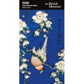 Museums & Galleries 2026 Slimline Year Planner 2026 Month To View Diary - British Museum - Bullfinch and Weeping Cherry Tree