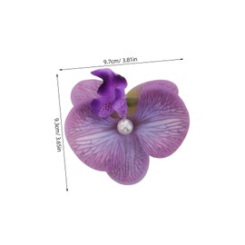 WOONEKY 6pcs Tropical Flower Hair Clips Artificial Phalaenopsis Barrettes for Beach Weddings Boho Hair Accessories with Pearl Embellishments for Bridal and Summer Events