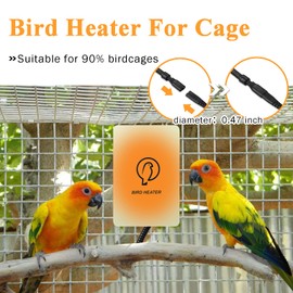 Kokopro Bird Heater for Cage - Snuggle Up Bird Warmer for Exotic Pet Birds, 10W African Grey, Parakeets, Parrots, (3.7"x5.7")