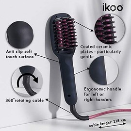 ikoo NEW ikoo E-Styler Jet Hair Straightening Brush in Beluga Black - Sealed